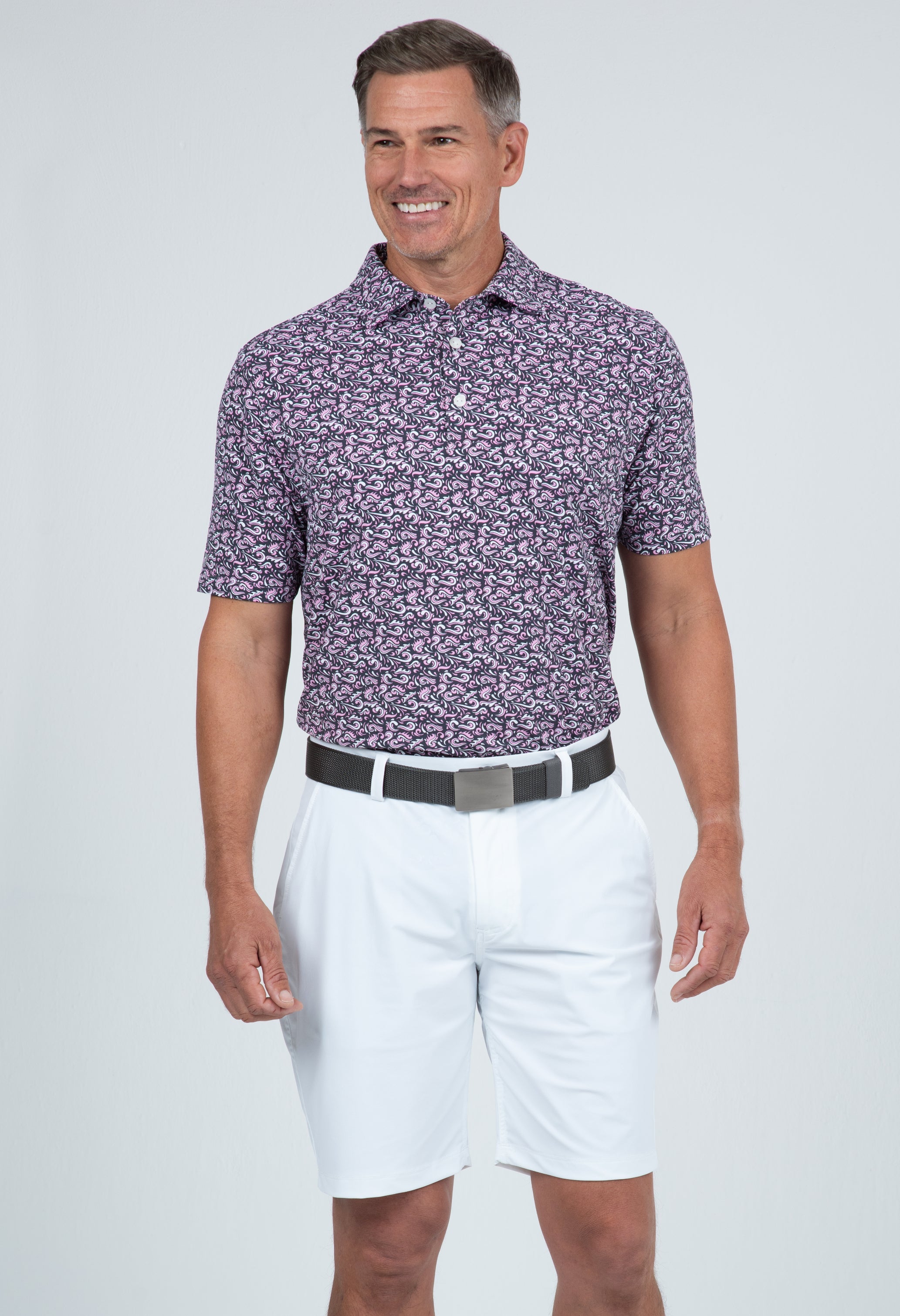 Splash Print Short Sleeve Polo – 94165 (Modern Fit)