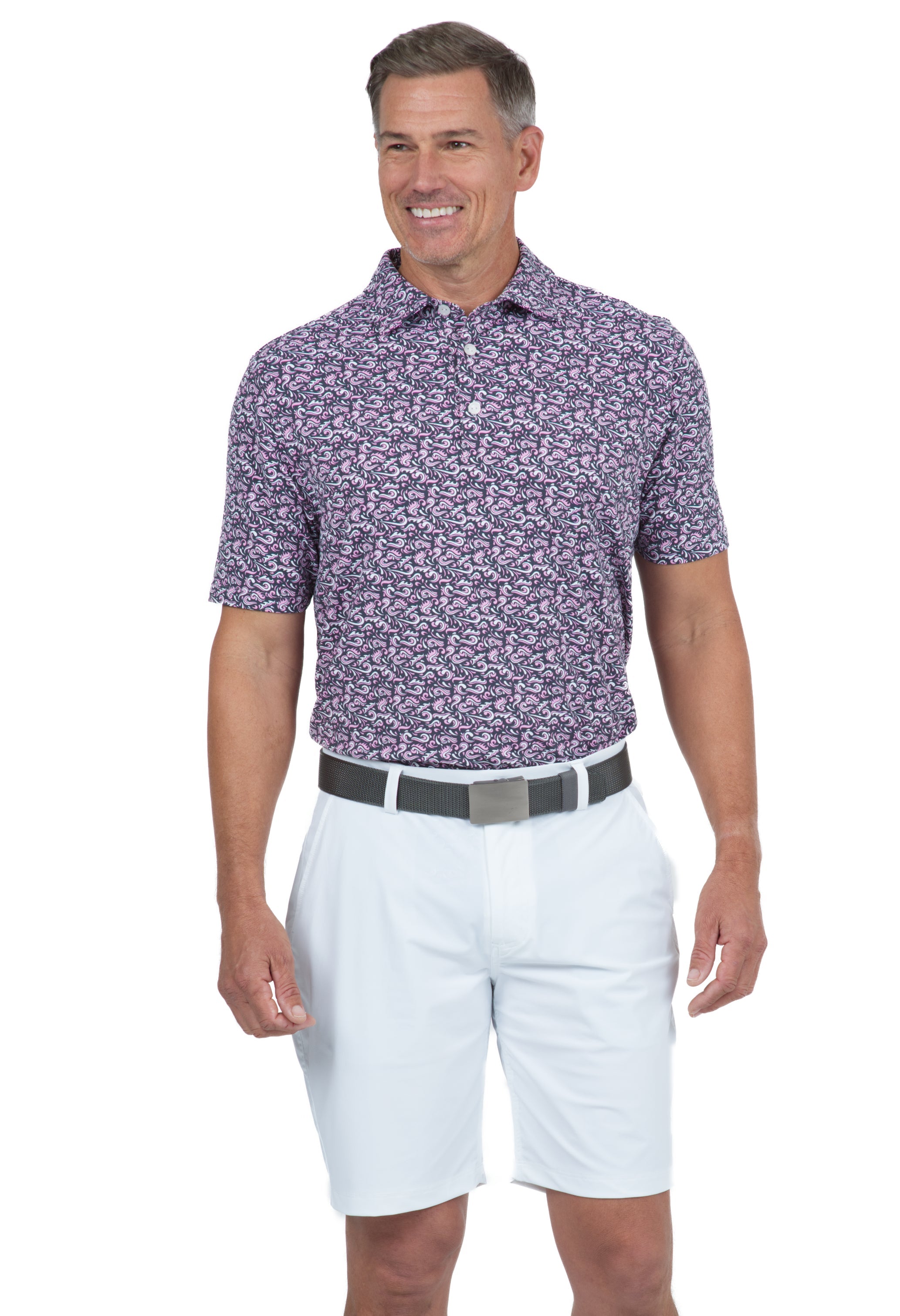 Splash Print Short Sleeve Polo – 94165 (Modern Fit)