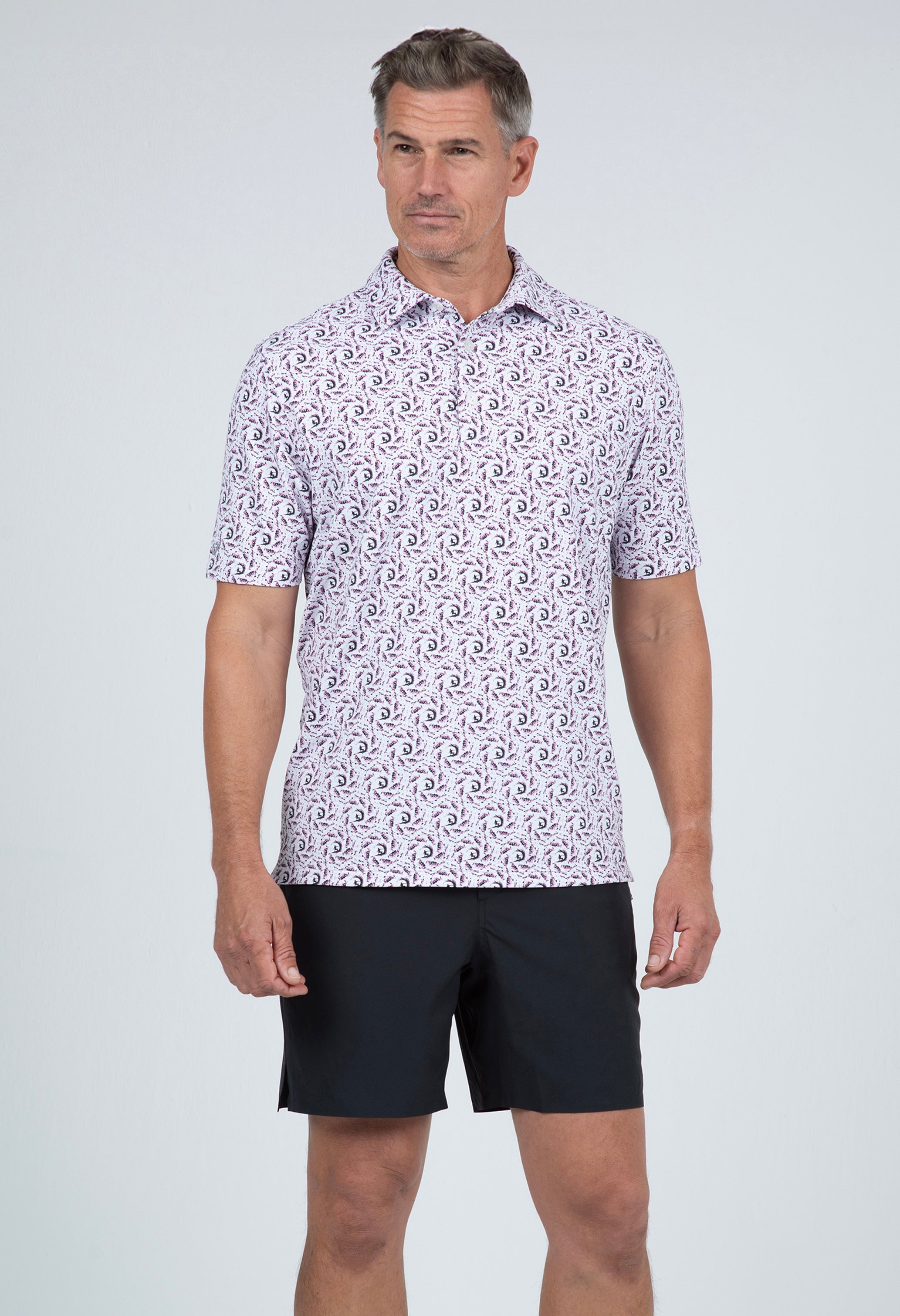 Big Wave Print Short Sleeve Polo – 94166 (Modern Fit)
