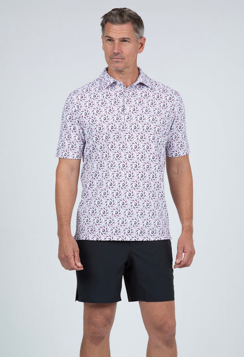 Big Wave Print Short Sleeve Polo – 94166 (Modern Fit)