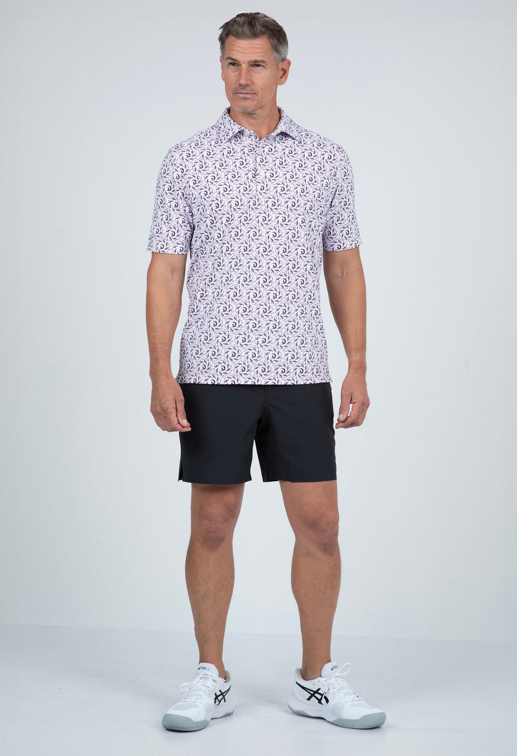 Big Wave Print Short Sleeve Polo – 94166 (Modern Fit)