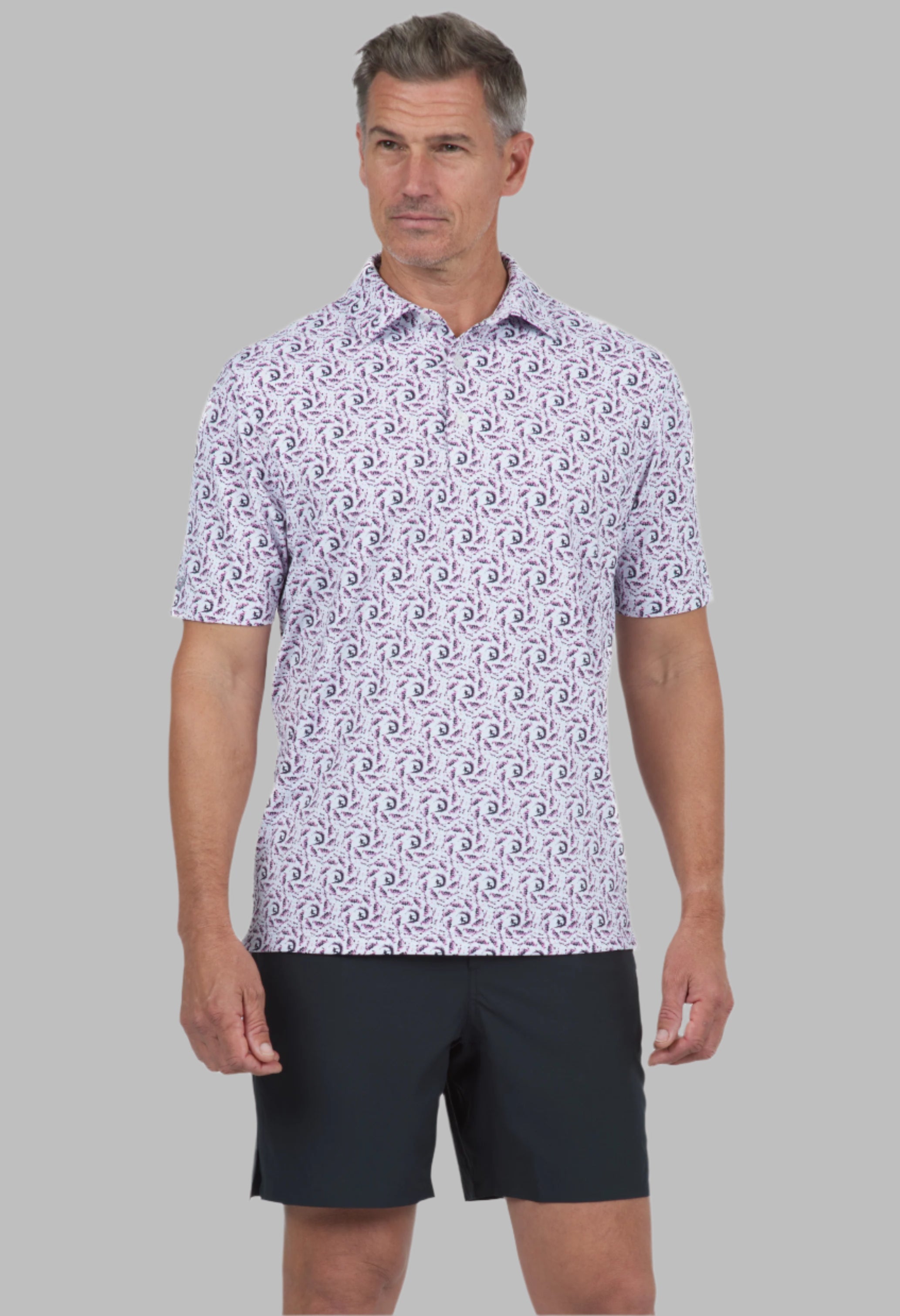 Big Wave Print Short Sleeve Polo – 94166 (Modern Fit)