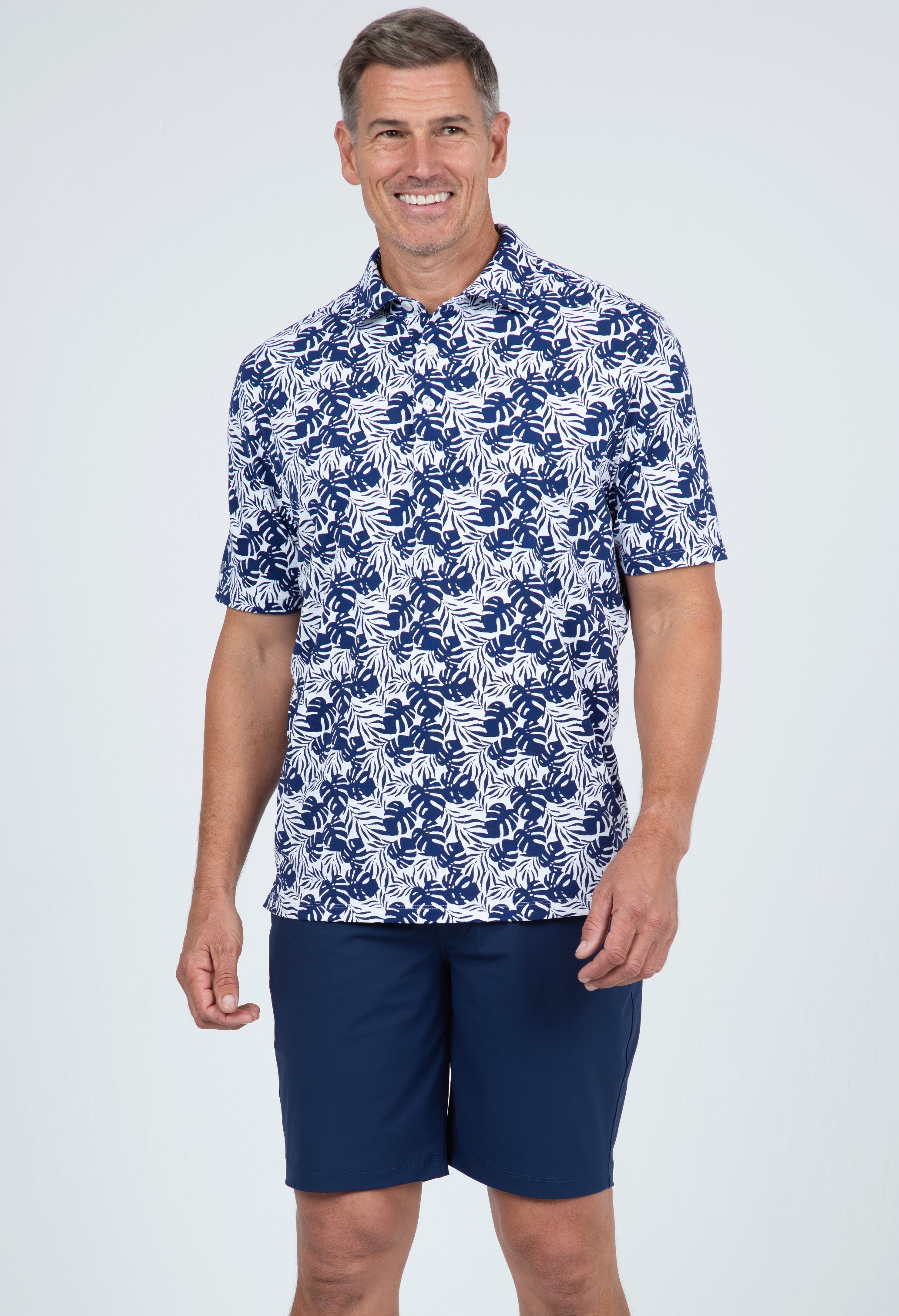 Tropical Print Short Sleeve Polo – 94168 (Modern Fit)