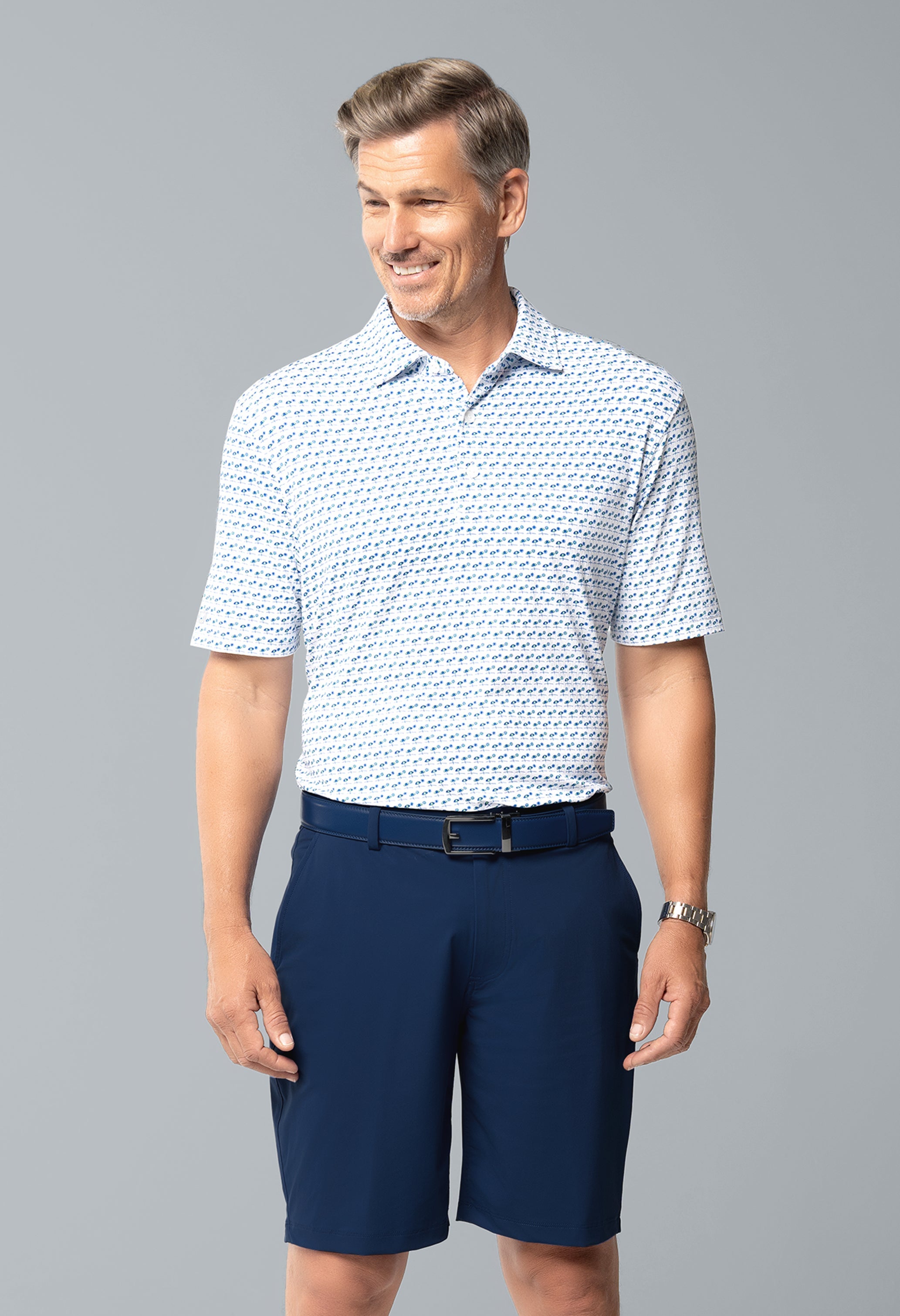 Beach Day Print Short Sleeve Polo – 94174 (Modern Fit)